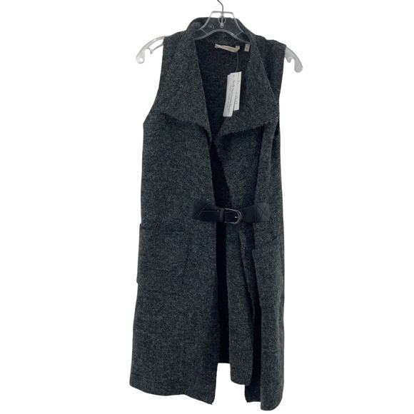 Soft Surroundings Gray Acrylic Long Belted Vest XS NWT Women's - Picture 1 of 6